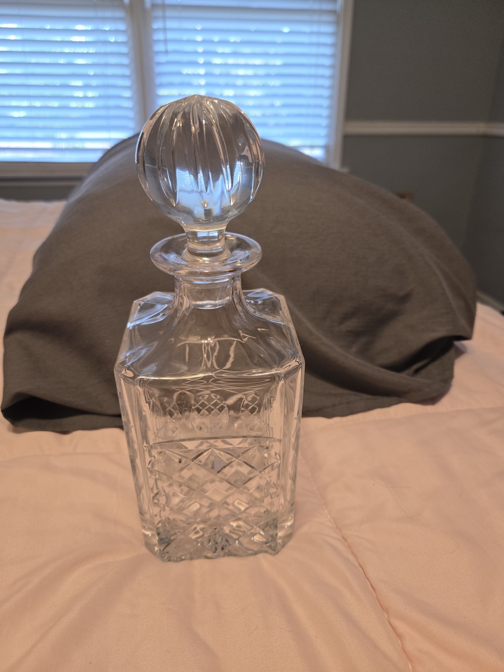Lenox Clear Cut-Crystal Glass Decanter with Round Stopper